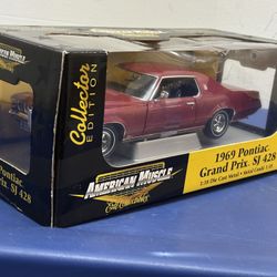 1:18 ERTL AMERICAN MUSCLE 1969 Pontiac Grand Prix SJ 428 Red Die Cast Collector  Edition 