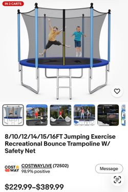 Trampoline with safety net