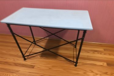 Metal legs desk wood top