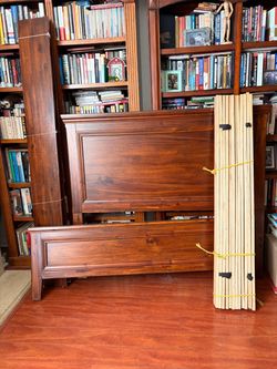 Wood Bed Frame with Slats for FULL BED