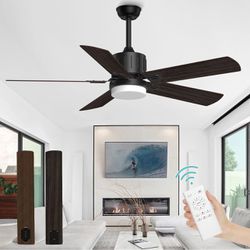 Ceiling Fans with Lights and Remote, 60 Inch Outdoor Ceiling Fan with Remote, Modern Fan with Lights for Patio Farmhouse Bedroom,Matter Black