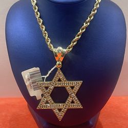 10k Rope Chain With Star Charm 24 Grams 26 Inch 