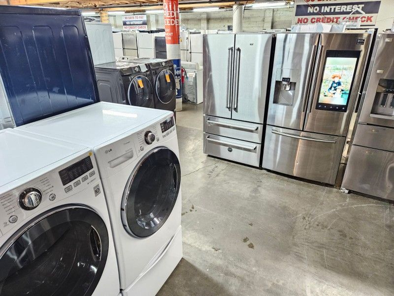 Blow Out Sale Store Full Of Nice Lightly Used Refurbished Certified Refrigerator Washer Dryer Stove Oven Stackable Samsung GE WHIRLPOOL LG BOSH Maytag