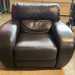 Black Leather Couch Set  