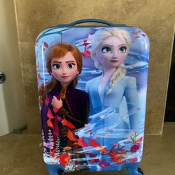 Carry On Disney Frozen 2 Elsa Anna Rolling Suit Case Travel Bag Suitcase