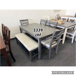 6 Piece Solid Wood Dining Table Set // Christmas Sale !