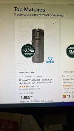 New Rheem Electric Hybrid Water Heater 240v 50 Gallon