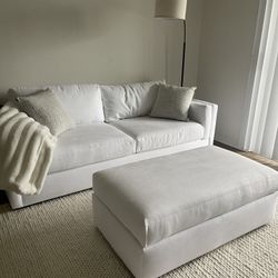White Sofa and Ottoman