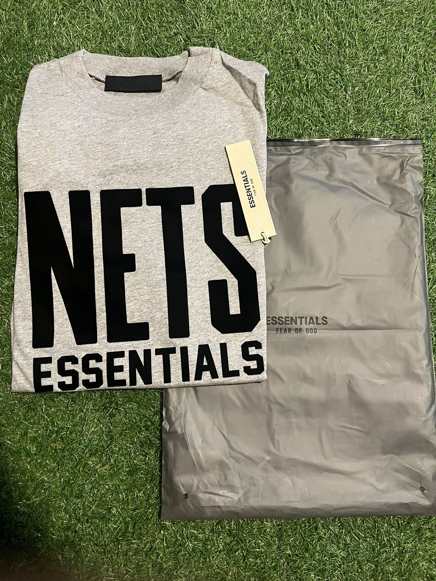 *BRAND NEW* ESSENTIALS FEAR OF GOD x NBA SHIRT NETS “GREY BLACK” M