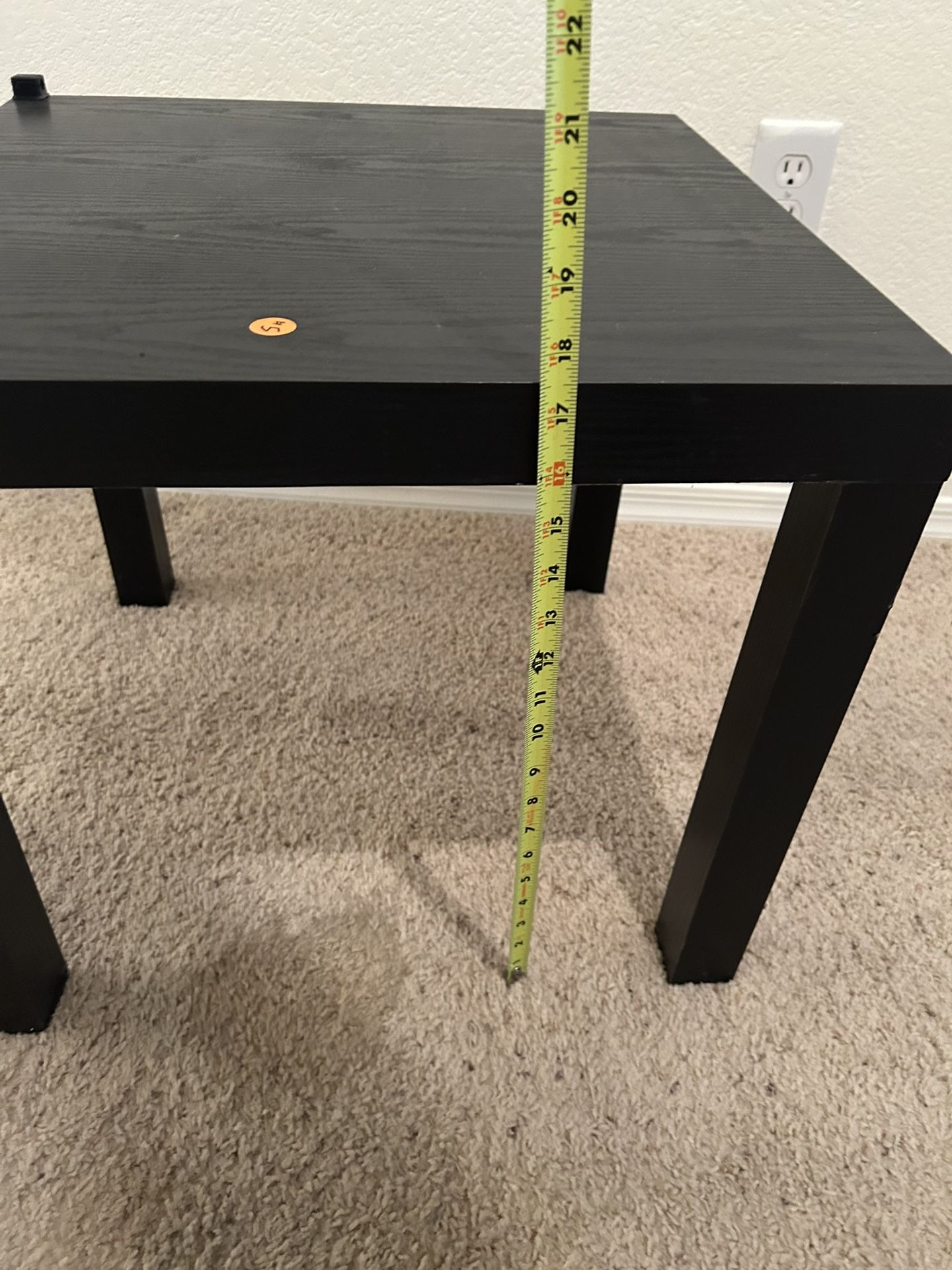 Square black end table
