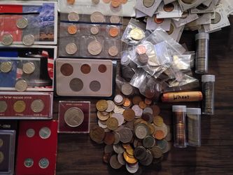 HUGE Coin Collection US & Foreign, proof & mint sets, State Quarters, Wheat Pennies, flips, raw, currency. ONLY $300. Just Reduced!