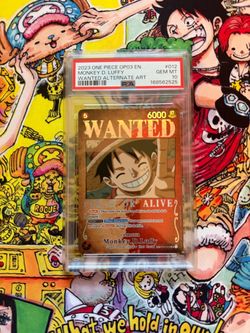 2023 One Piece Op03 EN Monkey D. Luffy #012 Wanted Alternate Art PSA 10 Gem Mint