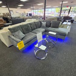 Gray with led sectional