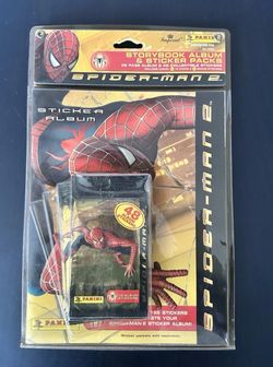 Panini SpiderMan 2 Storybook Sticker Album & Packs, 48 Stickers, 2004