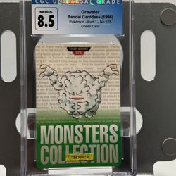 Graveler 075 Green Bandai Carddass Pokemon  CGC 8.5