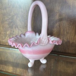 Pink Fenton Basket 