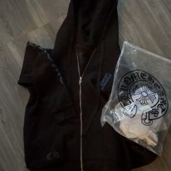 Chrome Hearts black zip-up hoodie (large)