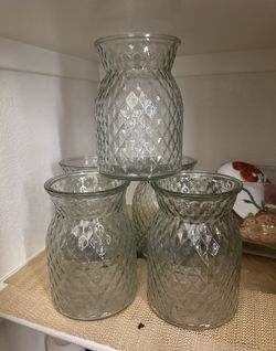 5 Glass Jar Vases