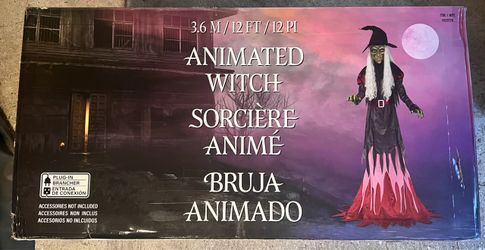 12' Animated Witch with LED Eyes