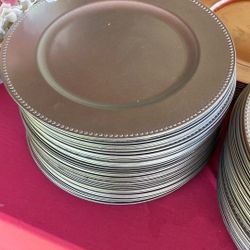 85 Silver Chargers - 20 Rose Gold All For $60