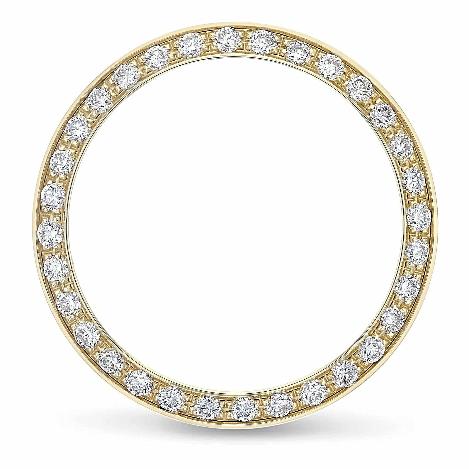 18K Yellow Gold 0.7 Carat Round Natural-Diamond Bezel for 26mm Datejust / President. (Custom Bezel)