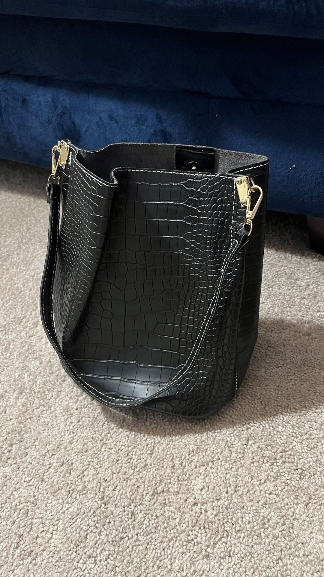 Croc Embossed Hobo Type Bag