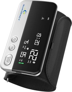 Brand new in box Glucoracy Arm Blood Pressure Monitor for Home Use,Large Display,Silver Portable One-Piece Blood Pressure Machine with Large Display a