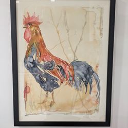 Rooster Watercolor signed Print
