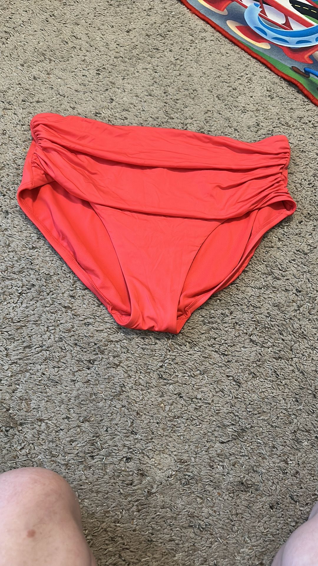 Shade & Shore Red Ruched Bikini Bottom