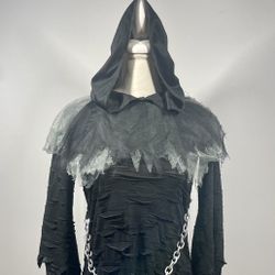 Grim Reaper Ghoul Death Soul Taker Black Dress OS