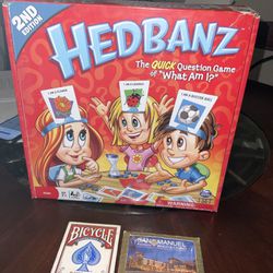HEADBANZ Game for Kids - All Pieces EUC, Plus Two Playing Cards New
