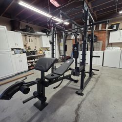 Vesta All In One Smith Machine | Multi-Use Adjustable Bench w/ Precher Curl And Leg Extension | Fitness | Home Gym | Squat Rack |FREE DELIVERY 🚚