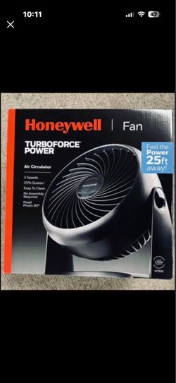 Brand New in sealed box Honeywell Turbo Force Air Circulator Personal Fan, New, Black, W 8.94" x H 10.9" x L 6.3", HT900d
