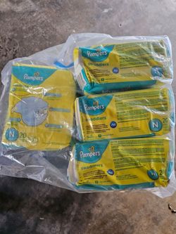 New Pampers Swaddlers Newborn Diapers Size N – 4 Packs