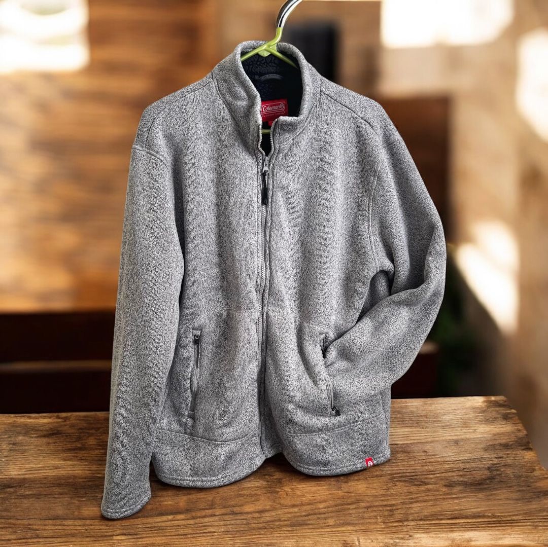 Coleman Sherpa Lined Full Zip Jacket Light Gray Men’s Large