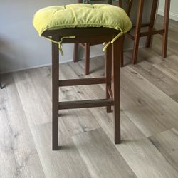 2 Dark Wood Bar Stools 