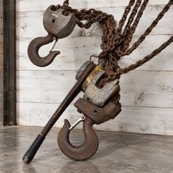Vintage 3 Ton Chain Hoist Crosby Hook Massive Industrial Factory Loft Decor