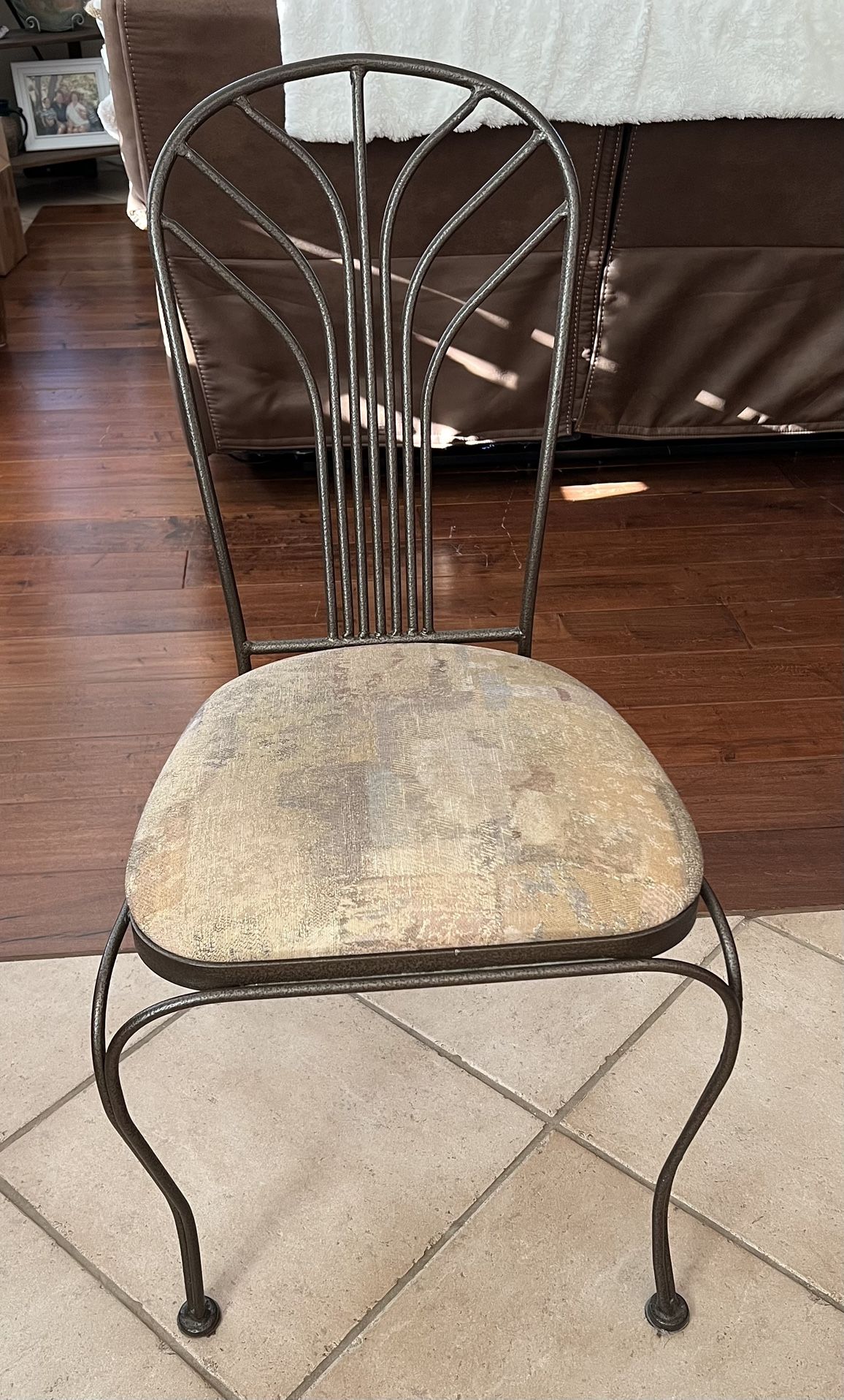 Bronzed Rubbed Rod Iron Chair