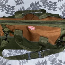 Large Tool Bag Original BucketBoss Brand-Tool Bag in Brown and Green.