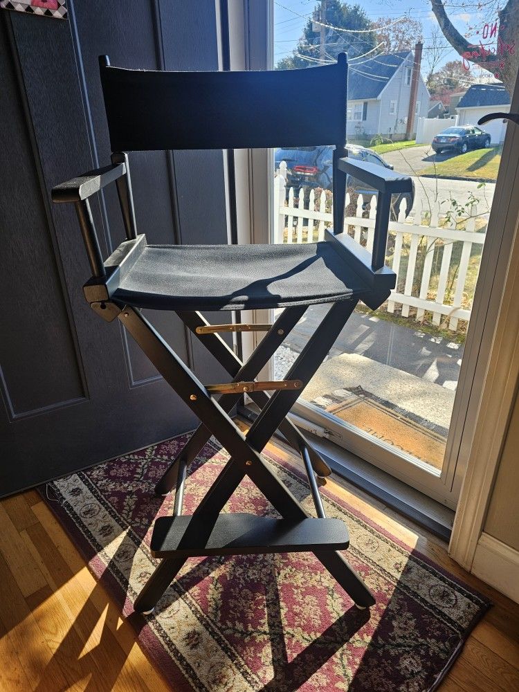 Director's Chair ,Black Frame/Black Canvas,30" - Bar Height