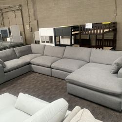 Charcoal Grey Feather Cloud Sectional