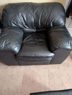 Pure leather arm chair