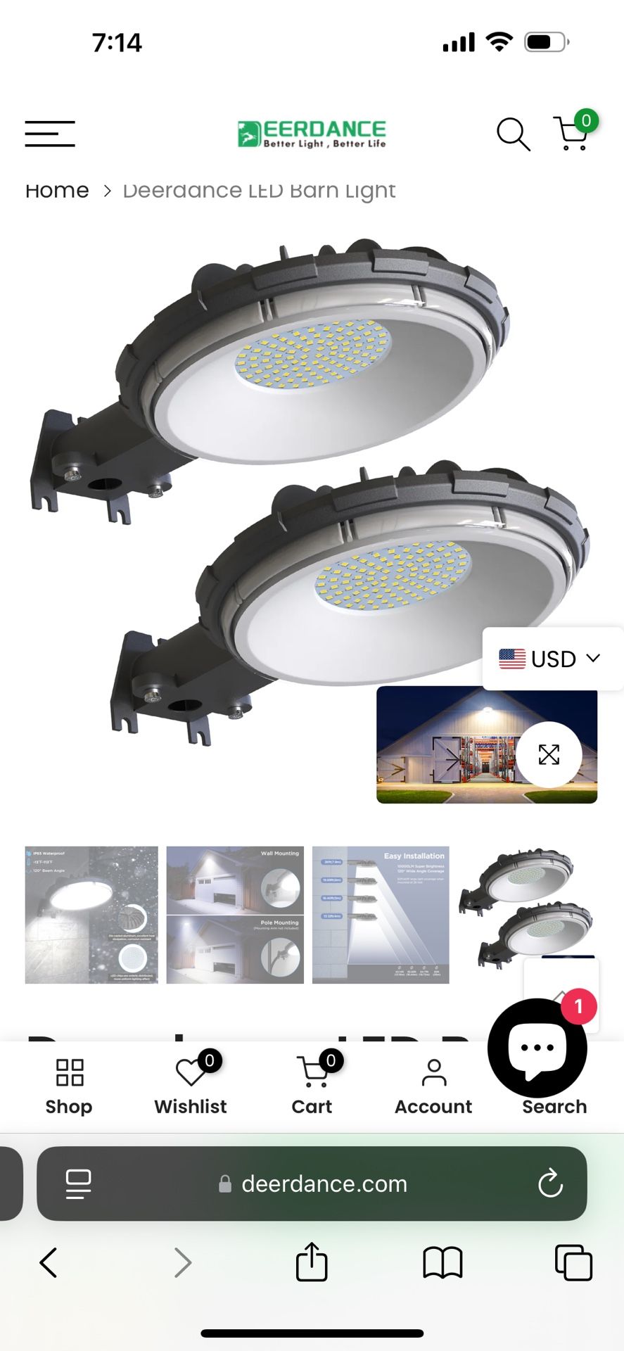 Deerdance LED Barn Light 2 Pack