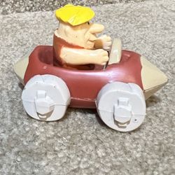 Vintage Denny's 1995 Flintstones Toy Barney Rubble In Car