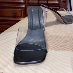 Clear Block Heel