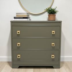 Vintage MCM Green Dresser