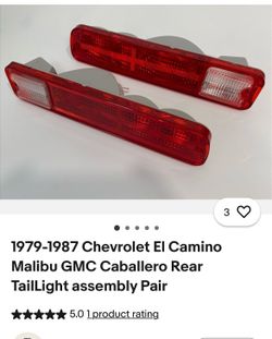 Chevrolet El Camino Malibu GMC Caballero Rear TailLight assembly Pair