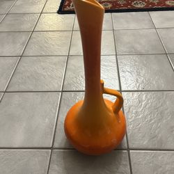 Vintage MCM Bright Orange Royal Haeger USA 408 Pitcher Vase 19" Tall Rare