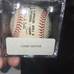 Authentic Autographed Baseball Of Former Phillie Jamie Moyer 