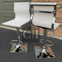 New 2 White Mesh Bar Stools 